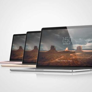 طرح موکاپ سه عدد لپ تاپ