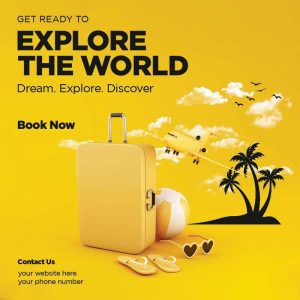 دانلود طرح لایه باز قالب اینستاگرامی آژانس گردشگری