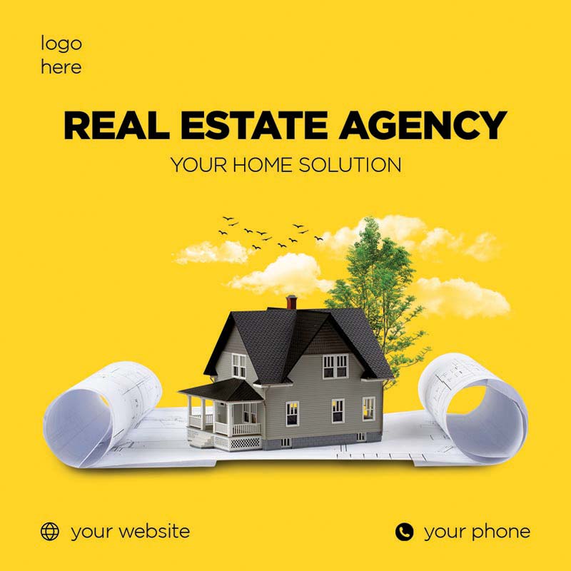 دانلود طرح لایه باز قالب اینستاگرامی مسکن