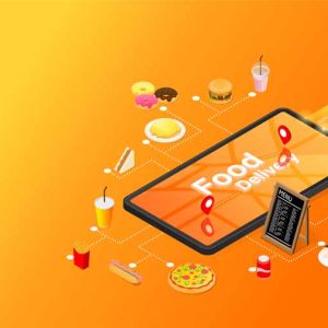 طرح لایه باز پس زمینه رستوران اینترنتی